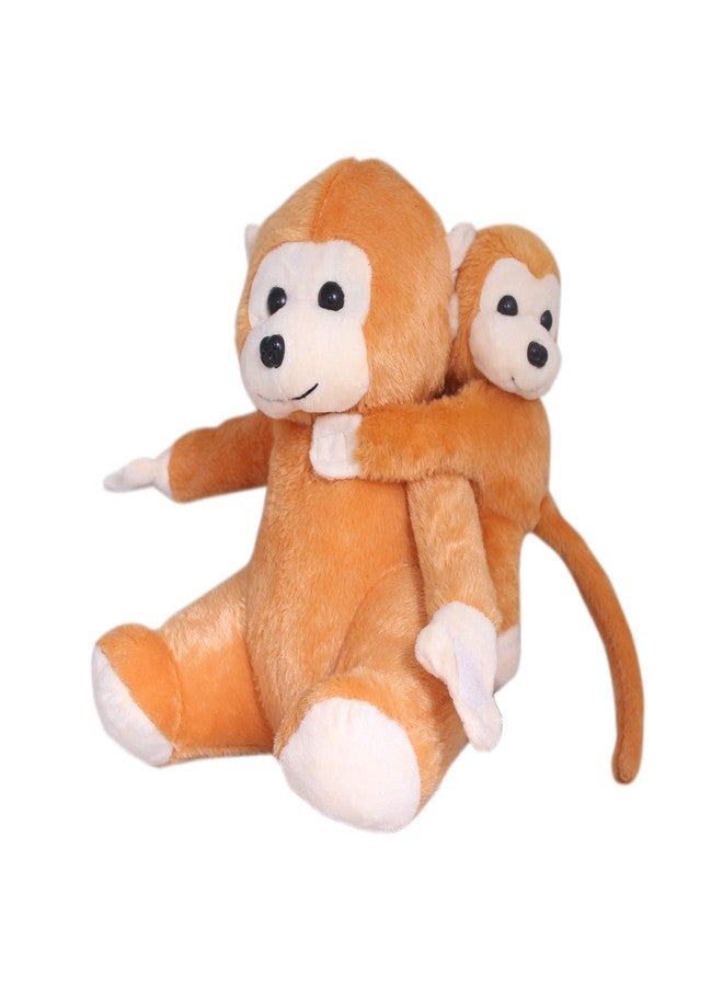Tickles Mother Monkey with Baby Monkey Soft Stuffed Animal Plush Toy for Girls Boys Baby and Kids (Size: 28 cm Color: Light Brown) - Image 3