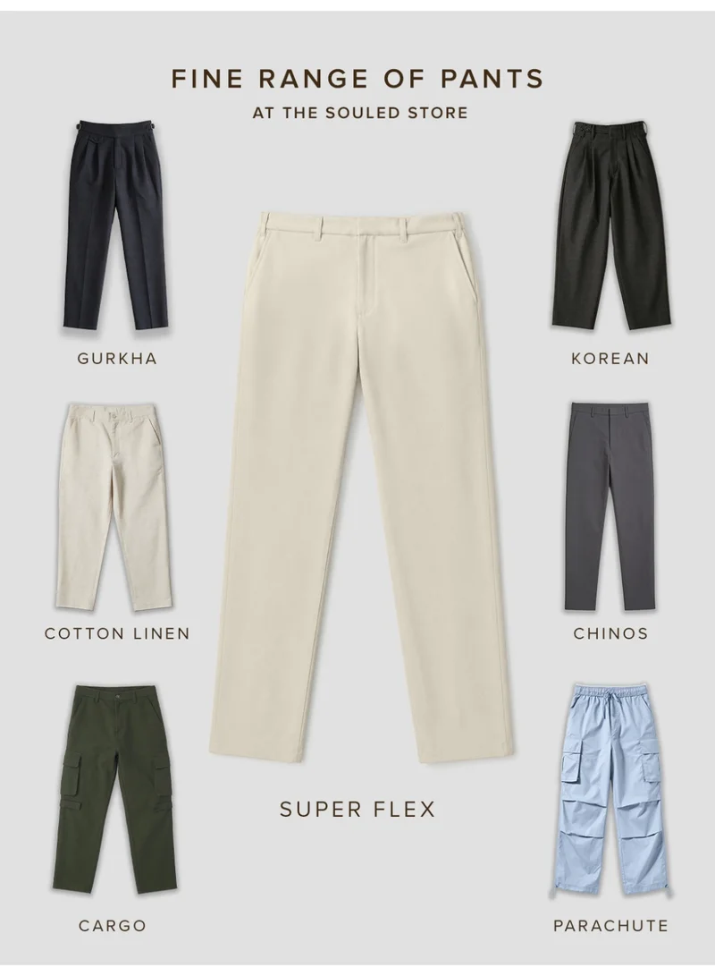 The Souled Store  The Souled Store Men Ecru Beige Solid Regular Fit Pants for Men | Best Price UAE