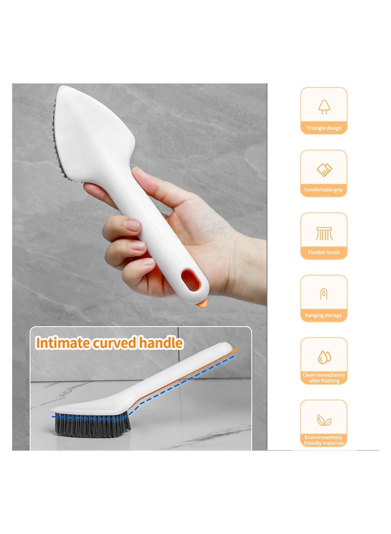 SYOSI 2 PCS 3-in-1 Multi-Function Cleaning Brush, 2 Brushes and 1 Tweezer, Triangular Head Design with Long Handle for Bathroom Kitchen Sink Floor Crevice Stove Bottle  - Image 3