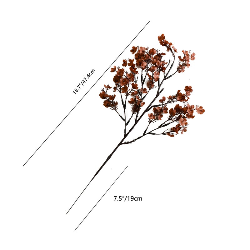 Mandy's Brown Artificial Babyâ€™s Breath European Flowers 6 Bundles Silk Gypsophila with Bendable Stems for Valentine's Day and Easter Centerpiece Wedding Decor and Table Arrangements - Image 2