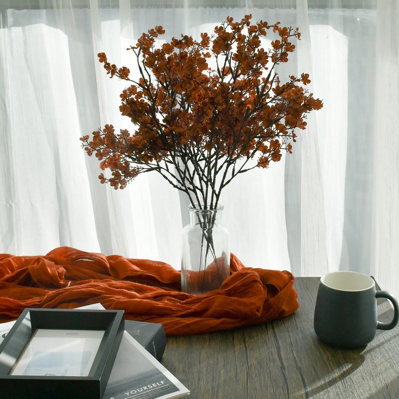 Mandy's Brown Artificial Babyâ€™s Breath European Flowers 6 Bundles Silk Gypsophila with Bendable Stems for Valentine's Day and Easter Centerpiece Wedding Decor and Table Arrangements - Image 4