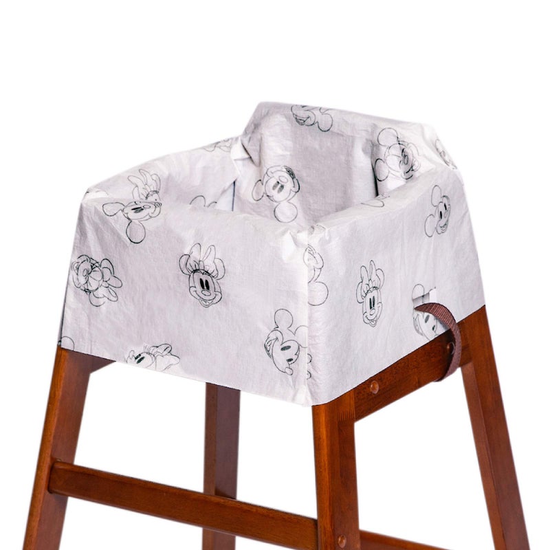 JL Childress Disney Baby Disposable Restaurant High Chair Covers 12 Count Individually Wrapped Covers All Surfaces Disney Travel Accessory for Baby Mickey and Minnie