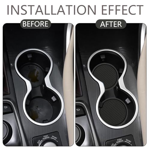 Hodaqe Car Cup Holder Coaster, 4pcs Universal Embedded Non-Slip Car Coasters, 2.75 inch PVC Cup Holder Insert Coasters, Car Accessories for Men and Women (Black) - Image 4