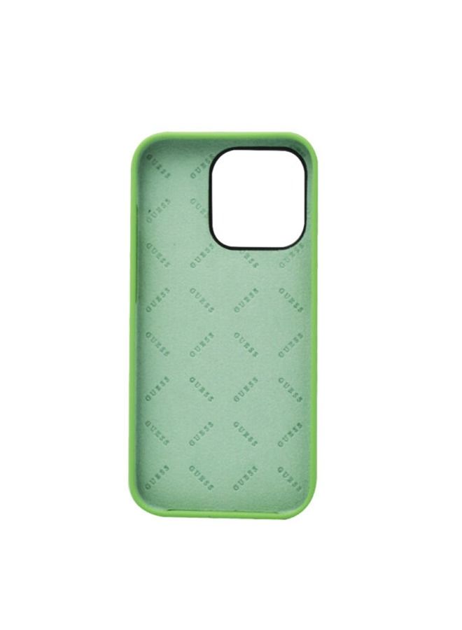 GUESS Silicone Pc Camera Script Logo Hard Case For iPhone 14 Pro Green - Image 4