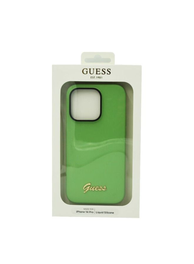 GUESS Silicone Pc Camera Script Logo Hard Case For iPhone 14 Pro Green - Image 2
