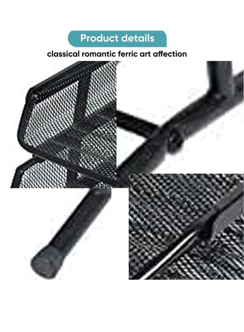 ELTRAZONE Metal Paper Tray l Mesh Document Tray for Desk Accessories Office Supplies Files and More Space Saving Letter Organizer with 3 Tiers Durable Office Desk Organizer with Sliding Trays Durable Anti-Slip  - Image 4