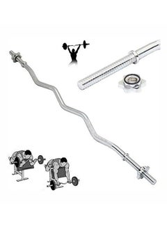 Generic Professional Curl Barbell Bar With Spin Lock  -  120 cm stainless steel  - Image 2