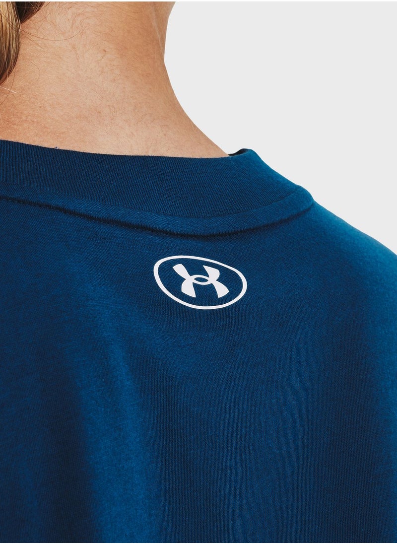UNDER ARMOUR - Collegiate Crest Crop T-Shirt - Image 1