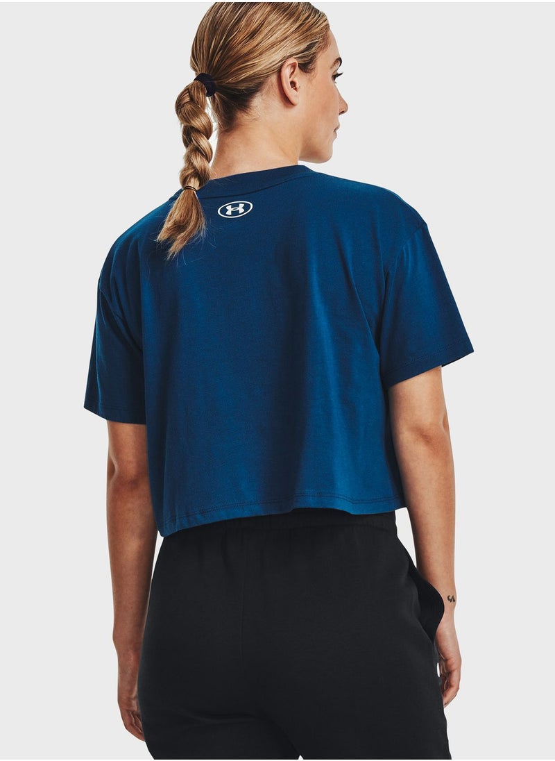 UNDER ARMOUR - Collegiate Crest Crop T-Shirt - Image 1