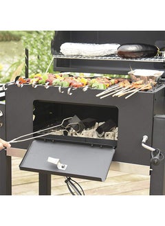 Favarey Charcoal Grill Charcoal Grill Trolley Charcoal Tray Height Adjustable with Wheels Bottle Opener Stand Grill Barbecue Grill for BBQ Garden Camping Balcony Black  - Image 4