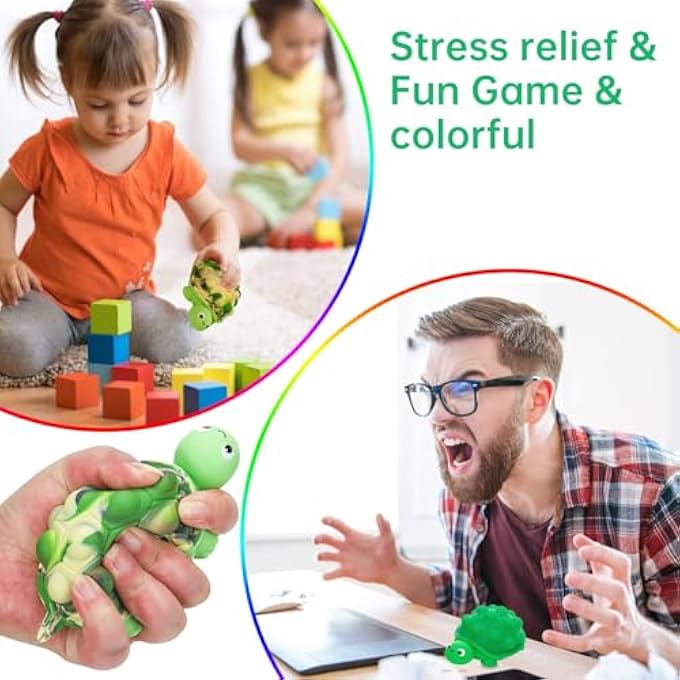 Anboor Fidget Toys, Pop Stress Ball Turtle Bubbles Sensory Toy Anxiety Stress Relief Autism Toy Early Education Gift (Pack of 2) - Image 4
