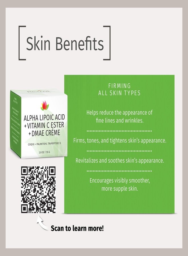 Reviva Labs DMAE Cream with Alpha Lipoic Acid, Vitamin C Ester - DMAE Lift and Firm Cream for Neck and Face - Skin Firming and Moisturizing Cream - Image 4