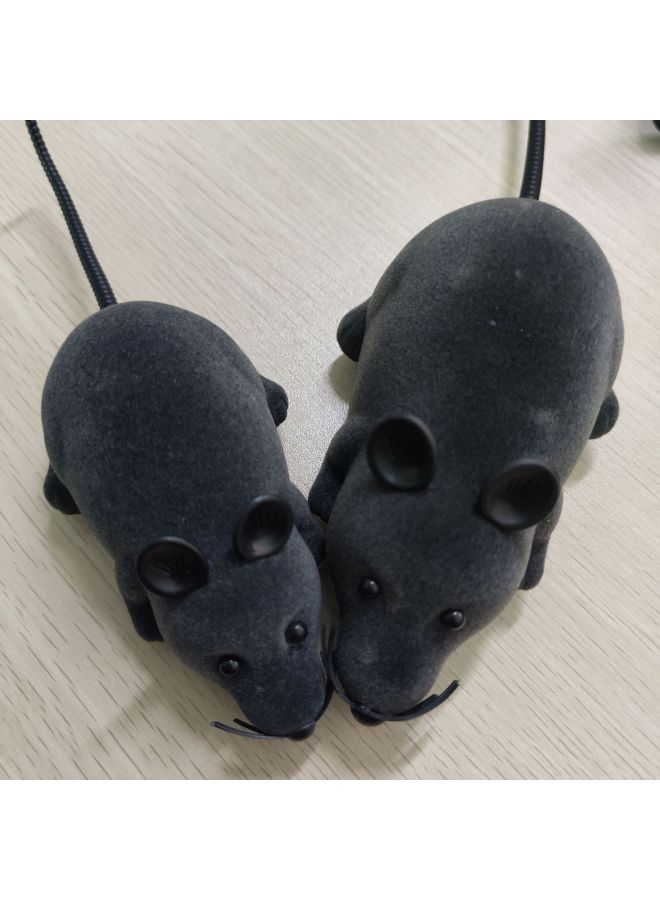 Remote Control Simulation Mouse Electric Spoof Trick Animal Model Children's Toys Funny Cat Pet Supplies-Color:Large Total Length 28cm Two-way Pouch Mouse-Dark Grey - Image 2