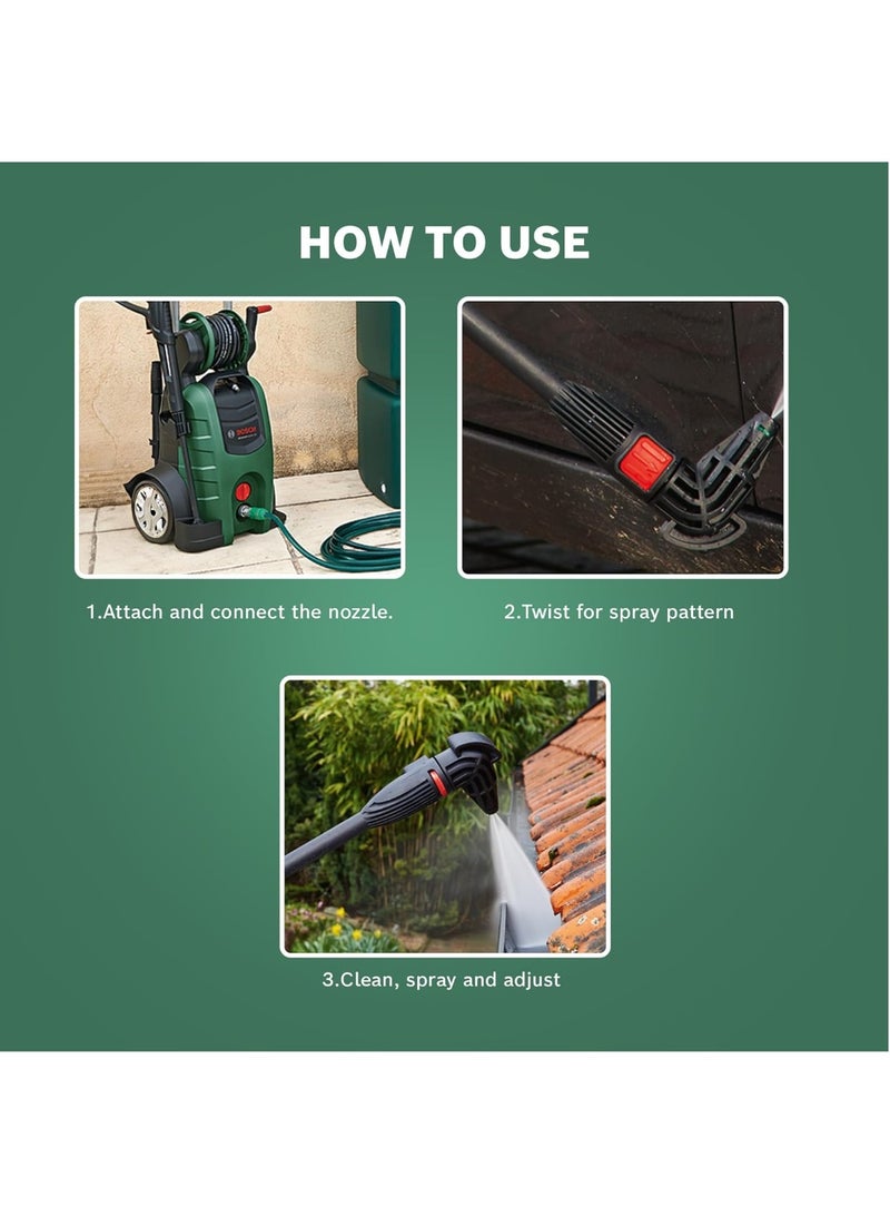BOSCH Pressure Washer Accessory Set with Wash Brush, Home and Car Cleaning Kit, Patio Cleaner & 90° Nozzle for Car Washing, Patio, Driveway, Gutter & Outdoor Cleaning- F016800611 - Image 3