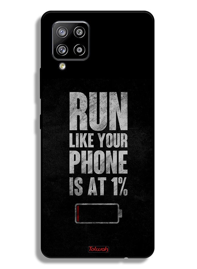 Tolwak Samsung Galaxy M42 5G Protective Case Cover Run Like Your Phone Is At 1 Percent - Image 1