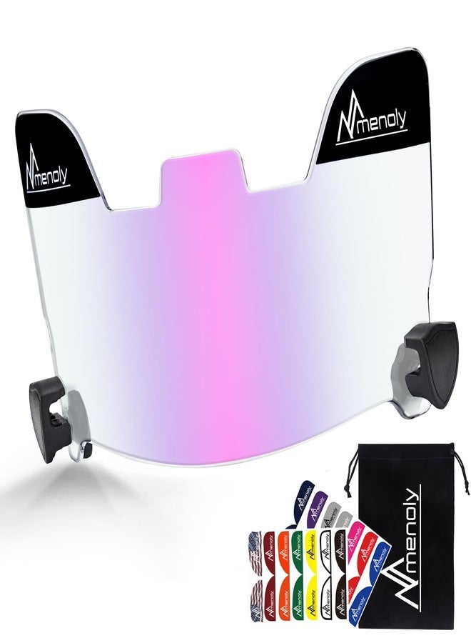 MENOLY Football Visor Clear, Youth Football Helmet Viosor, Scratch Resistant, UV Block, Facial Protection Visor for Football Helmet-Transparent purple - Image 1