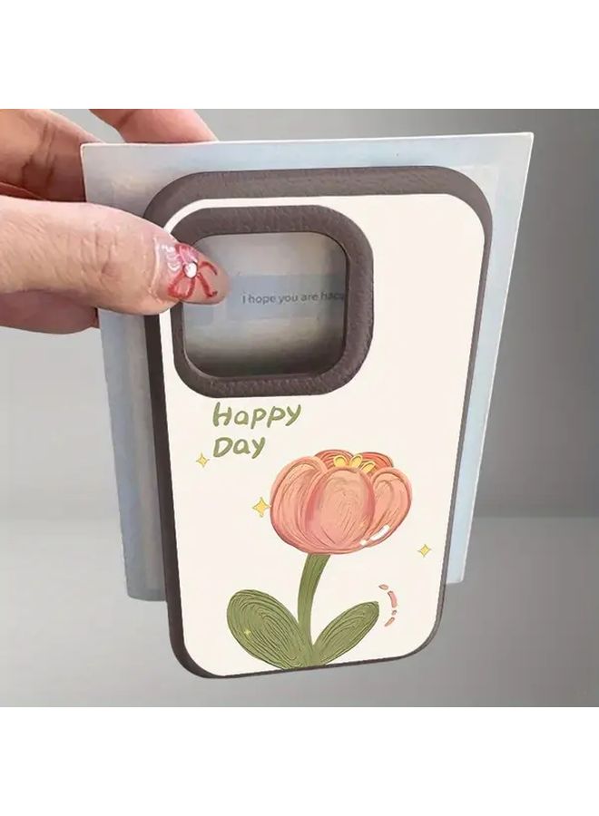 A Brown Jelly Colored Flower Happy Day Phone Case Suitable For Iphone 16 Pro Max Premium Protective Cover - Image 4