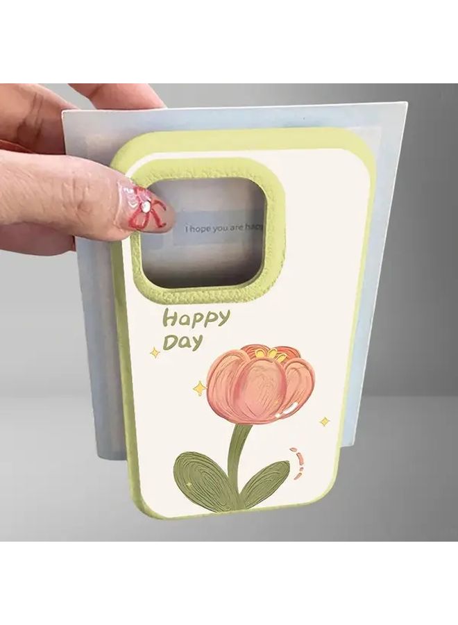 A Brown Jelly Colored Flower Happy Day Phone Case Suitable For Iphone 16 Pro Max Premium Protective Cover - Image 2