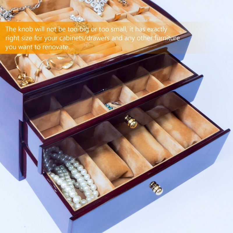24Pcs Gold Tone Alloy Cabinet Knobs And Pull Handles Set 12x10x12mm For Wardrobe Dresser - Image 5