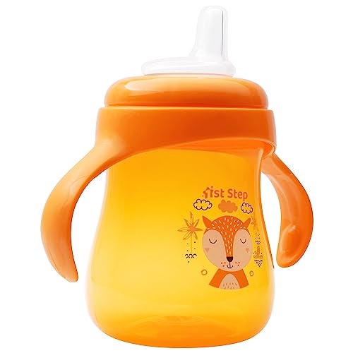 1ST STEP Matte Collection BPA Free Soft Spout Sipper with Twin Handles for Easy Grip (Orange) - Image 5