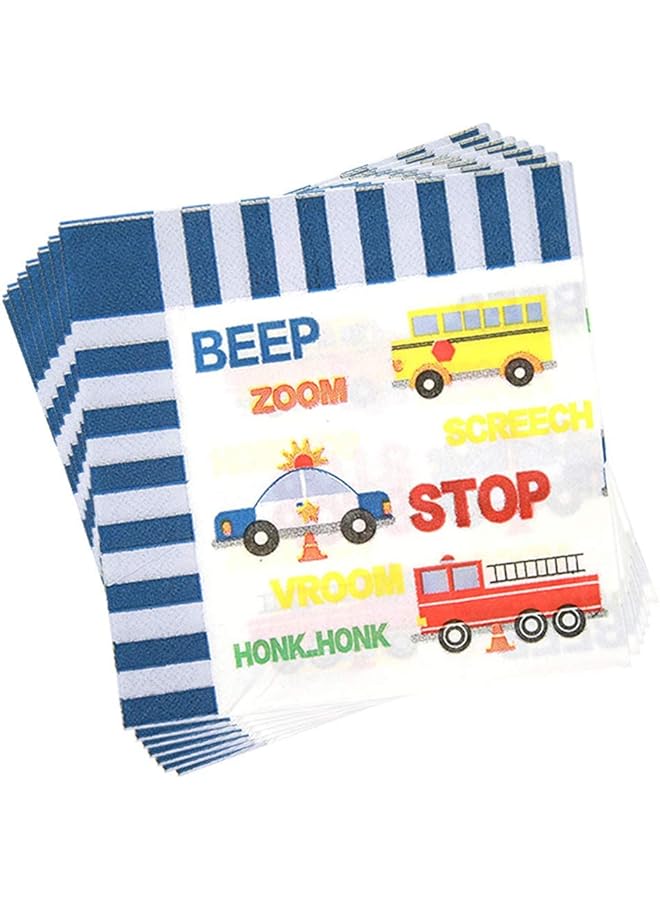 KASTWAVE 50Pcs In 1 Set Engineering Vehicle Theme Disposable Tableware, Paper Cup Plates Dinnerware Set Car Printing Napkins Straw Set Baby Boy Birthday Party Supplies Party Supply - Image 4