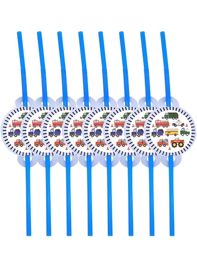 KASTWAVE 50Pcs In 1 Set Engineering Vehicle Theme Disposable Tableware, Paper Cup Plates Dinnerware Set Car Printing Napkins Straw Set Baby Boy Birthday Party Supplies Party Supply - Image 2