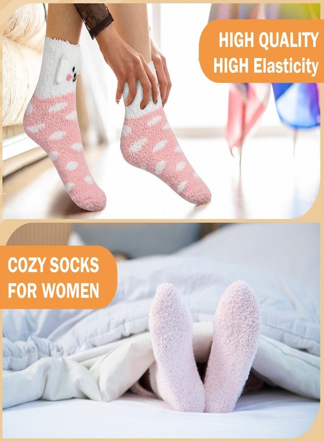 Chuarry 20 Pairs Women Fuzzy Socks Bulk Winter Fluffy Warm Sleeping Cozy Slipper Socks with Grips for Woman Christmas Gifts - Image 5