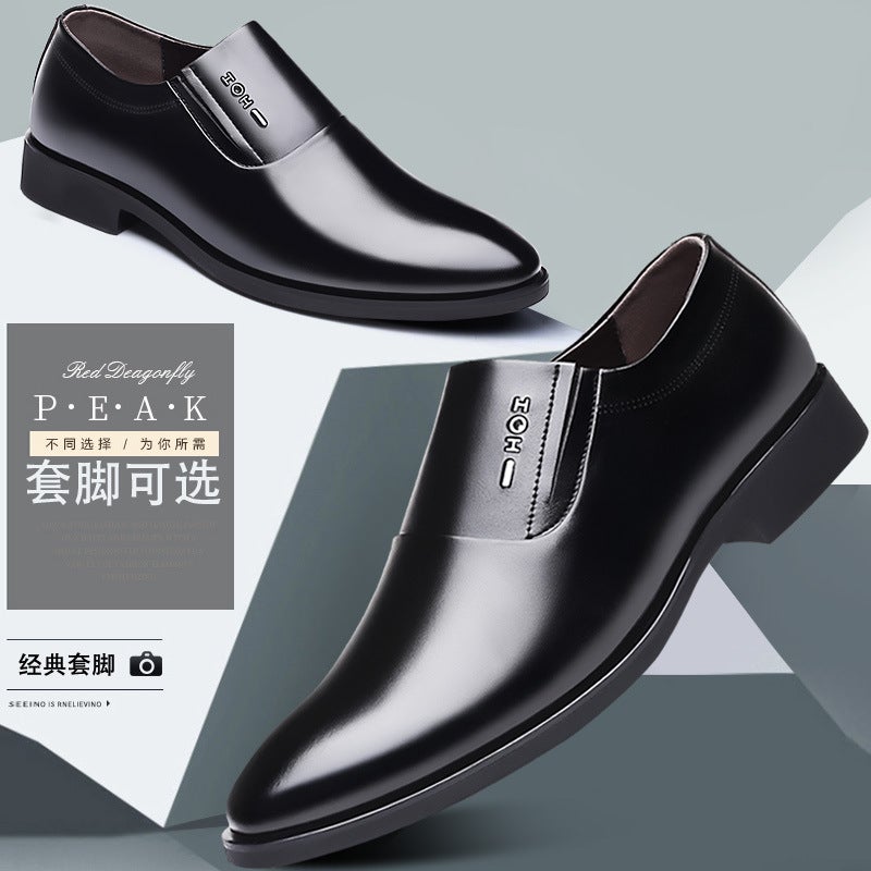 2024 Spring Autumn Mens Leather Dress Shoes Height increasing slip-on - Image 2
