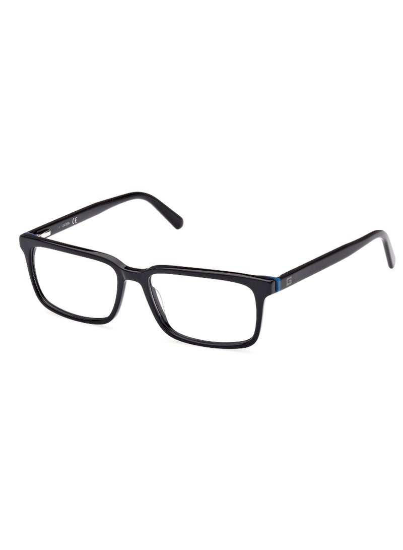 GUESS Men's Rectangular Shape Eyeglass Frames - GU5006800152 - Lens Size: 52 Mm - Shiny Black - Image 1