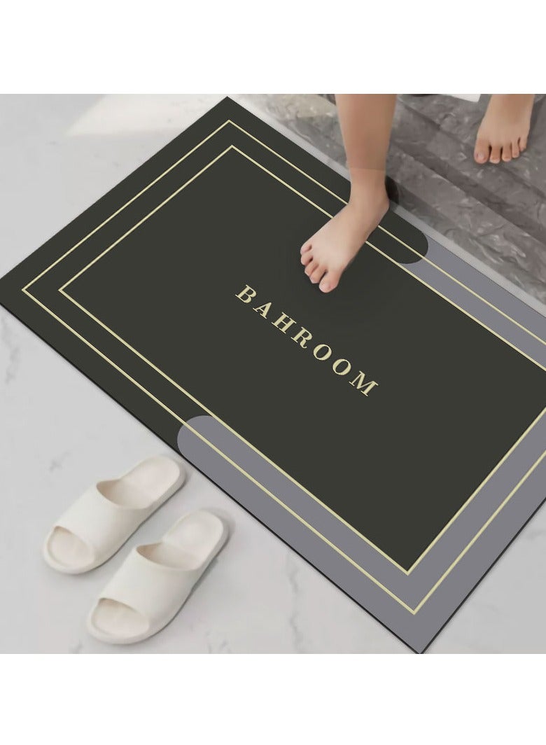 MEI HOME CENTER Diatom Mud Anti Slip Bathroom Mat With Printed Design Stylish & Super Absorbent With Soft Material (50X80)  - Image 5