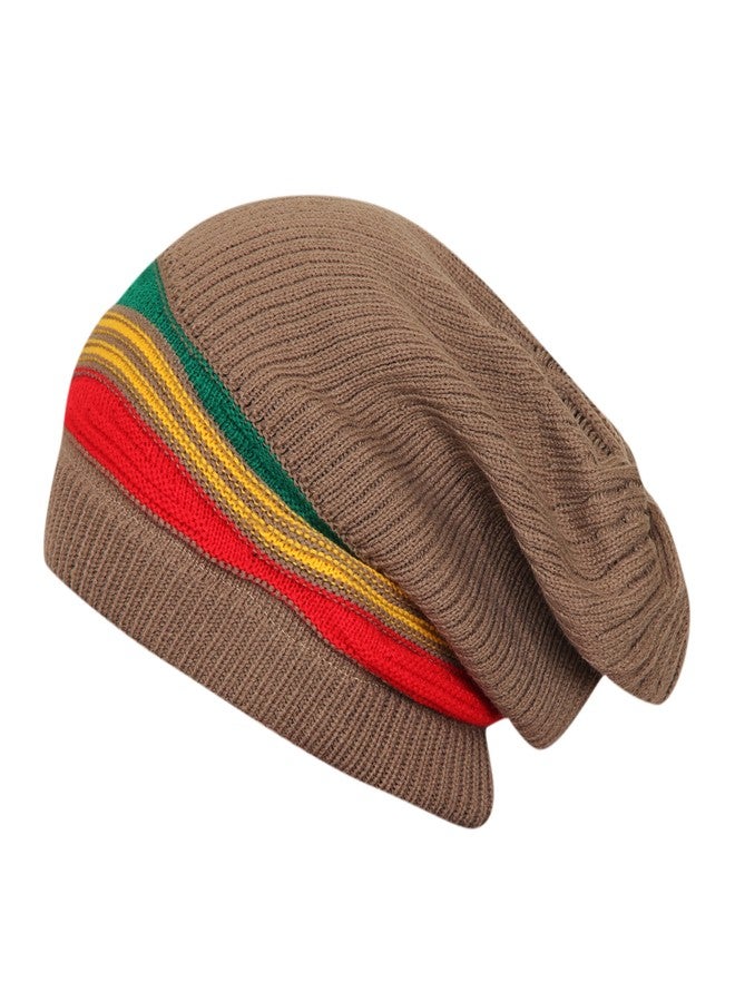 FabSeasons Unisex Brown Acrylic Woolen Slouchy Beanie and Skull Cap for Winters - Image 3