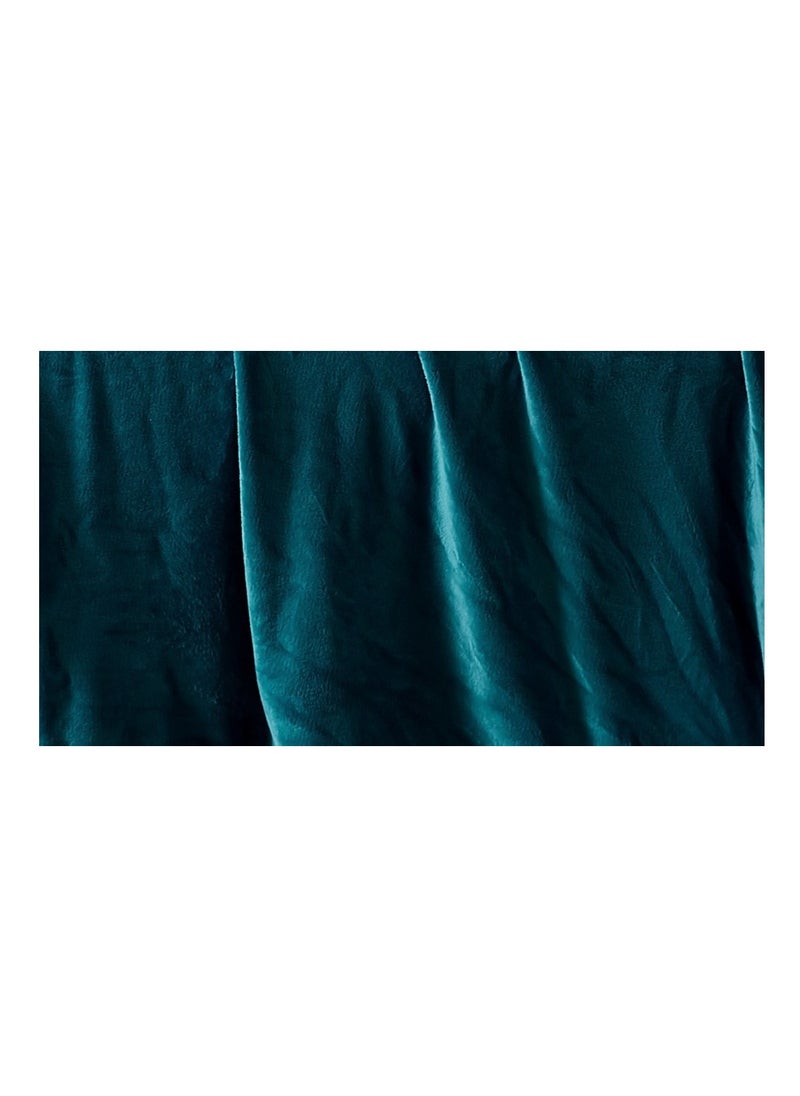 RISHAHOME Light weight Extra Soft King Size Solid Blanket all season Flannel Fleece Throw Blanket 200x230cm 100% Polyester-Green  - Image 2