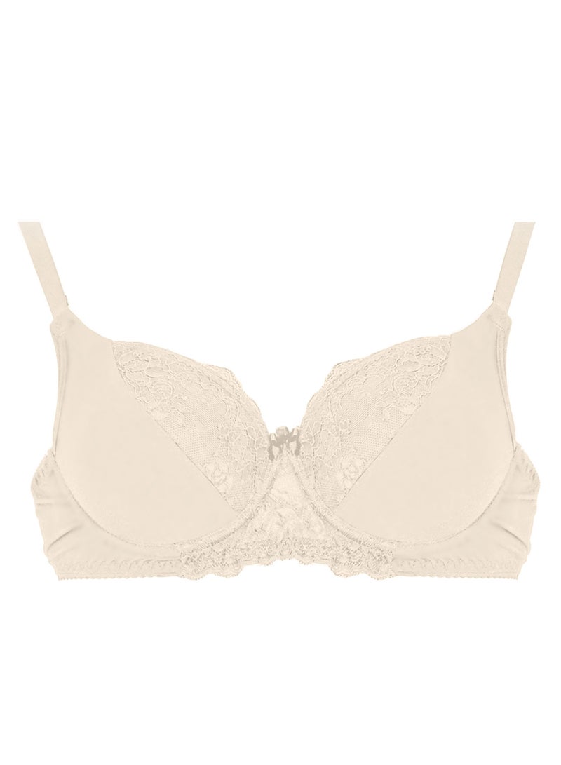Dadoush Women's bra lined with soft lace embroidery for more elegance and beauty, designed with cap B, push-up bra with a modern and new design - Image 1