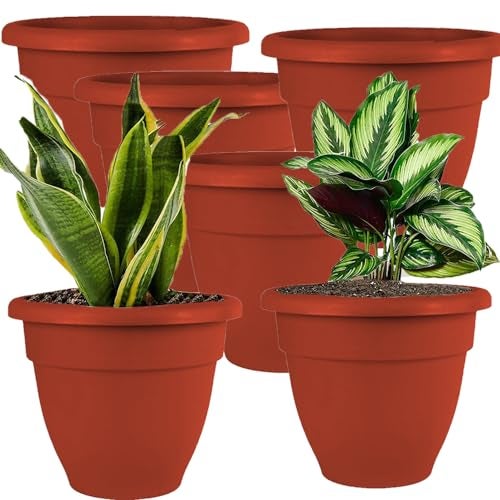 IMAGINEA 18 Inch Flower Pots for Home Decoration | Pack of 6| Lightweight Indoor Outdoor Plastic Gamla for Living Room, Balcony, Garden Pots Tree Planter Container Planter - Image 5