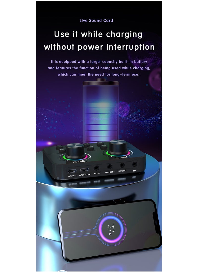 BOX6 professional audio mixer, professional studio sound card, real-time USB sound card, real-time audio mixer interface for life game anchors, new product release