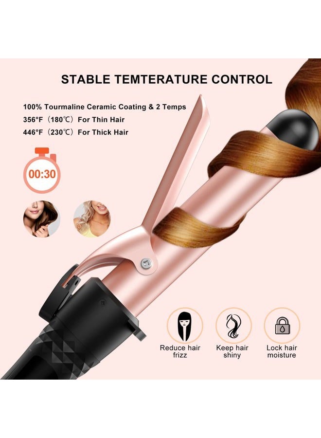 MAX-T Curling Iron Set 5 in 1,MAXT Curling Wand Set Interchangeable Triple Barrel Curling Iron and Curling Brush Ceramic Barrel Wand Curling Iron(0.35”-1.25”) - Image 4