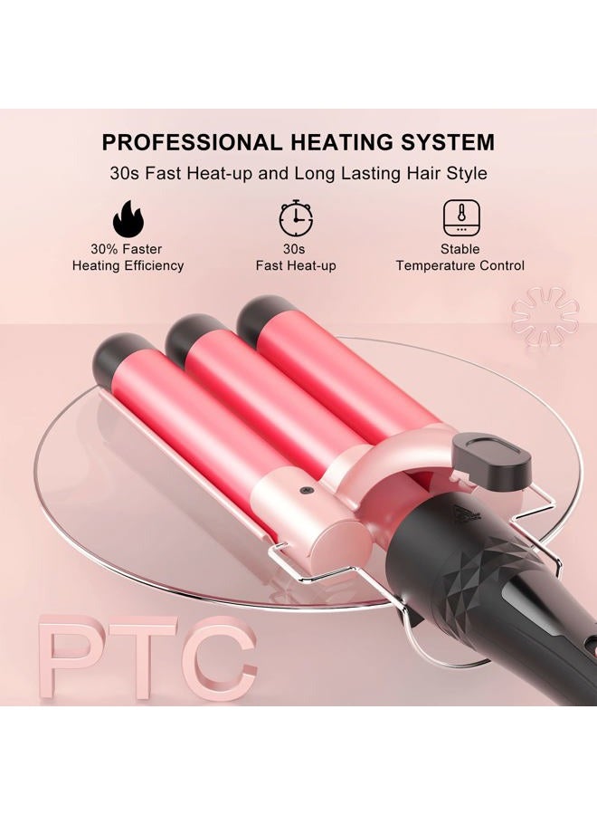 MAX-T Curling Iron Set 5 in 1,MAXT Curling Wand Set Interchangeable Triple Barrel Curling Iron and Curling Brush Ceramic Barrel Wand Curling Iron(0.35”-1.25”) - Image 3