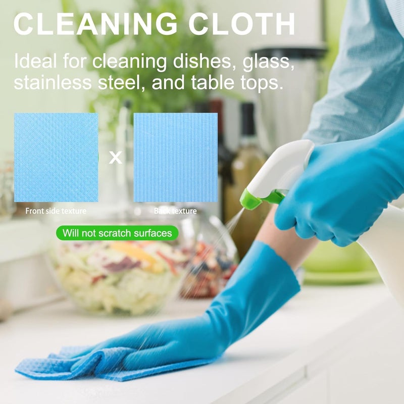 RECLUSE Swedish Dishcloths for Kitchen Bulk 15 Pack of Reusable Paper Towel Alternative Cellulose Sponge Cloths Super Absorbent OdorFree and EcoFriendly Dish Cloths - Image 4
