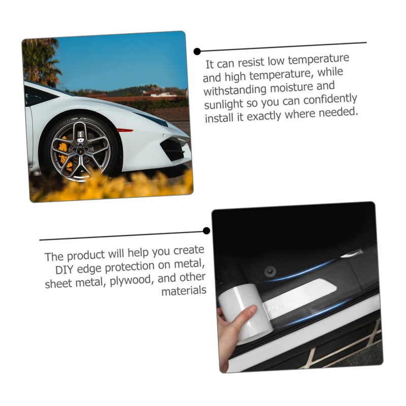 2 Pairs Car Door Protector Trim Film Scratch Bumper Easy Install Edge 11.5x11.5cm Transparent - Image 3