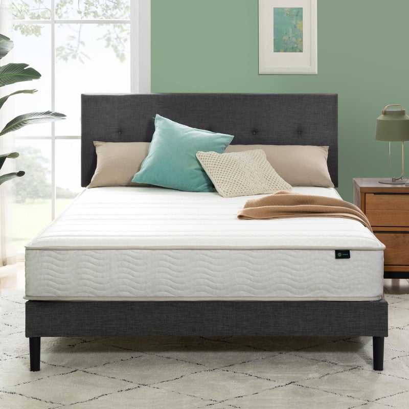 ZINUS 8 Inch Foam and Spring Hybrid Mattress New Version Full Fiberglass free Medium Firmness Durable Support Certified Safe Foams  Fabric Mattress in A Box