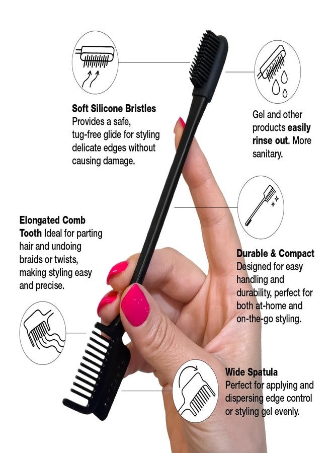 Puffcuff LAAAYED™ Edgemaster Soft Silicone Bristle | Edge Brush For Black Textured Hair | Tame Baby Hairs, Flyaways, And Rat Tails | 1 Piece - Image 2