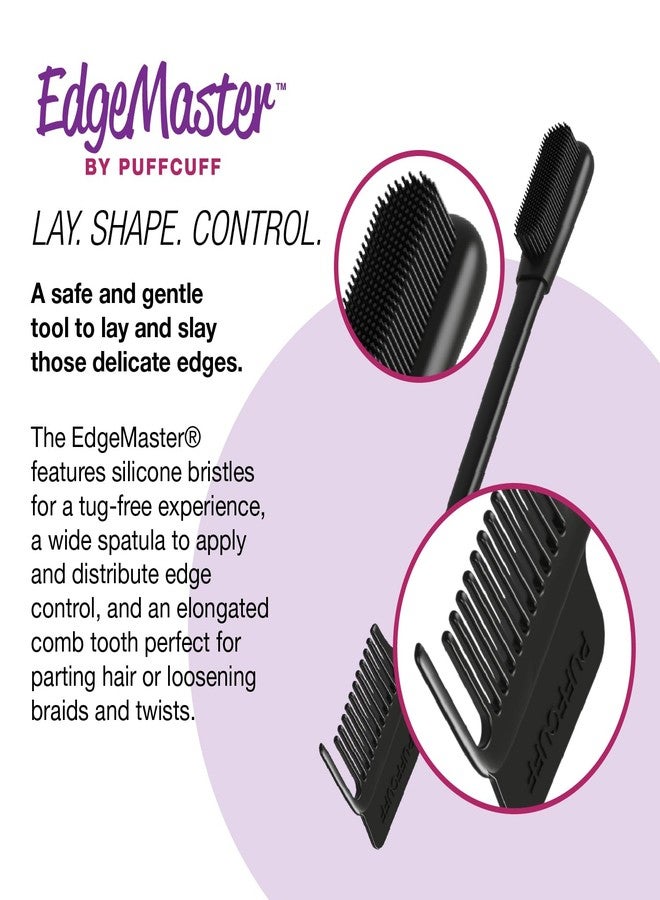 Puffcuff LAAAYED™ Edgemaster Soft Silicone Bristle | Edge Brush For Black Textured Hair | Tame Baby Hairs, Flyaways, And Rat Tails | 1 Piece - Image 3