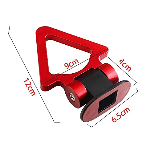 AUTO MT Car Tow Hook Universal Triangle Decorative Racing Style Trailer Sticker Rear Strap Towing Belt for Car Bumper (ONLY Decoration) RED VSHAPE Dummy Hook - Image 4