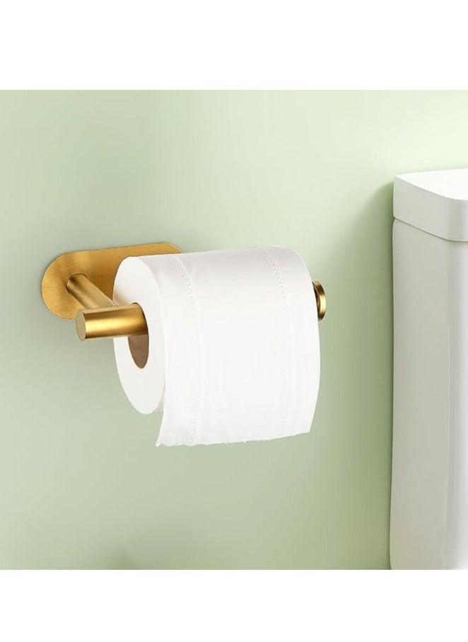 Generic Toilet Paper Holder Self Adhesive, Premium Thicken Stainless Steel Rustproof Adhesive Toilet Roll Holder No Drilling for Bathroom, Kitchen, Washroom (1 Pack, Gold)  - Image 3