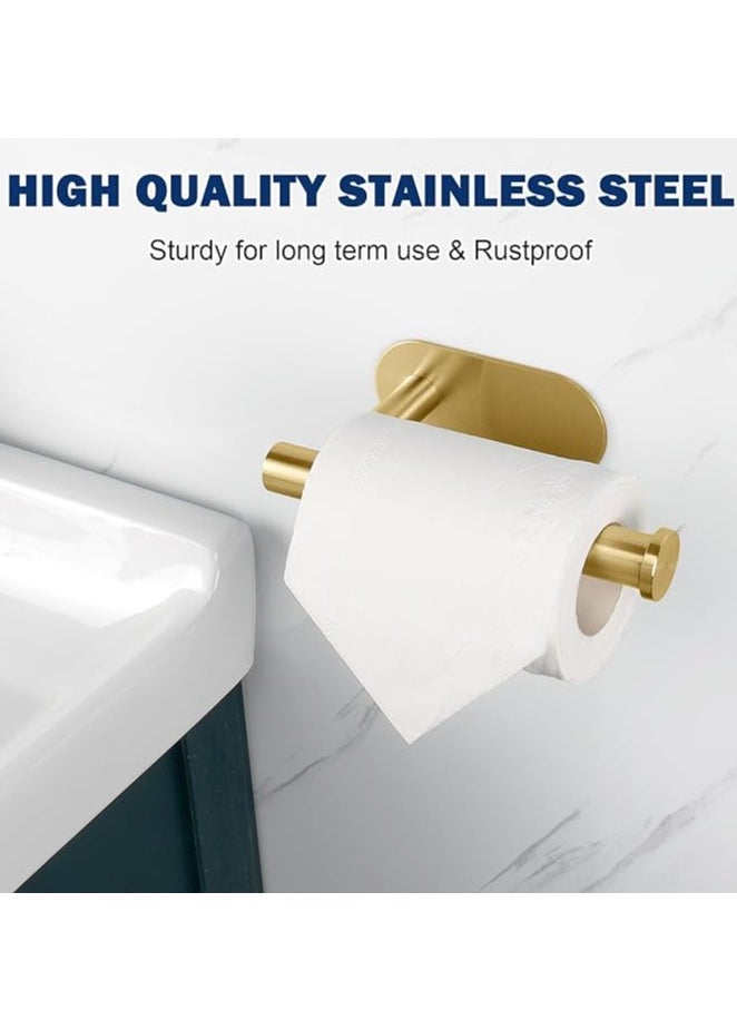 Generic Toilet Paper Holder Self Adhesive, Premium Thicken Stainless Steel Rustproof Adhesive Toilet Roll Holder No Drilling for Bathroom, Kitchen, Washroom (1 Pack, Gold)  - Image 4