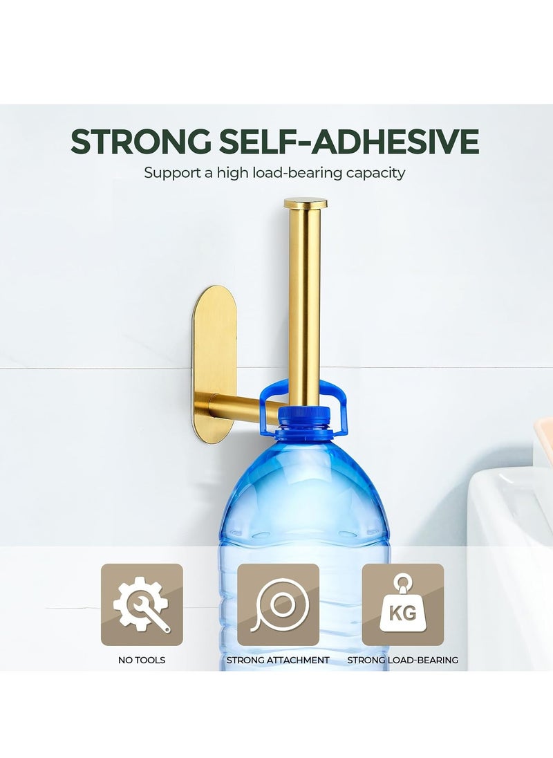 Generic Toilet Paper Holder Self Adhesive, Premium Thicken Stainless Steel Rustproof Adhesive Toilet Roll Holder No Drilling for Bathroom, Kitchen, Washroom (1 Pack, Gold)  - Image 5
