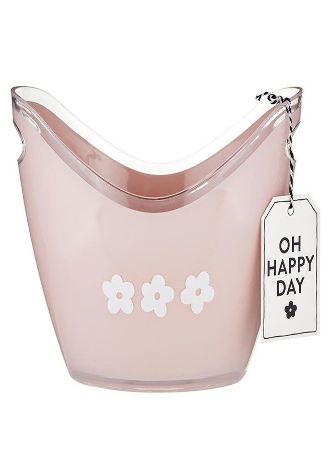 سانتا باربارا ديزاين ستوديو دلو مشروبات من الأكريليك بمقابض من تصميم استوديو سانتا باربرا، مقاس 10.8 بوصة × 8 بوصات، مزين بزهور وردية - Image 4