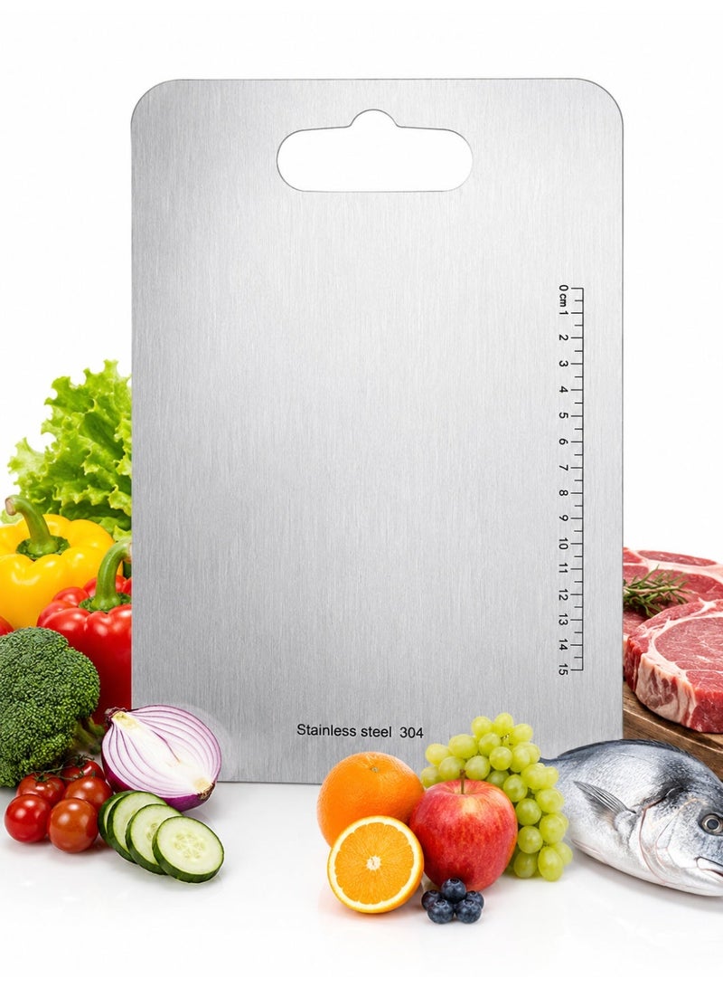 2mm Thicker Anti-Slip Cutting Boards,304 Stainless Steel Cutting Board, Double-Sided Non-Porous Surface,For Kitchen, Non-Staining&Odor-Free, Burr-Free Edges, Dishwasher Safe(29×20cm) - Image 1