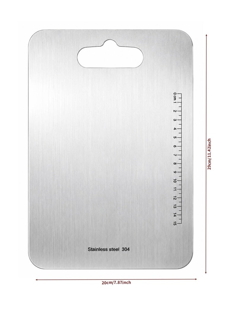 2mm Thicker Anti-Slip Cutting Boards,304 Stainless Steel Cutting Board, Double-Sided Non-Porous Surface,For Kitchen, Non-Staining&Odor-Free, Burr-Free Edges, Dishwasher Safe(29×20cm) - Image 4