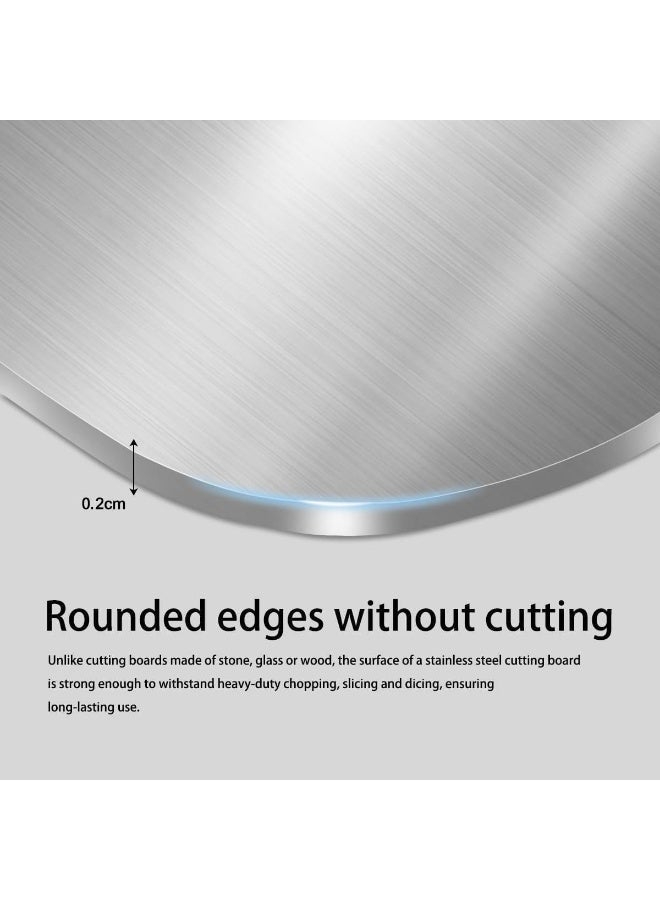 2mm Thicker Anti-Slip Cutting Boards,304 Stainless Steel Cutting Board, Double-Sided Non-Porous Surface,For Kitchen, Non-Staining&Odor-Free, Burr-Free Edges, Dishwasher Safe(29×20cm) - Image 3